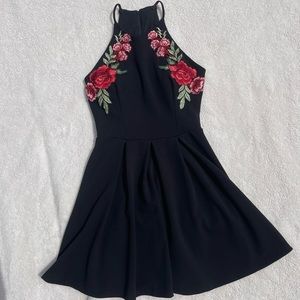 Black and floral dress.